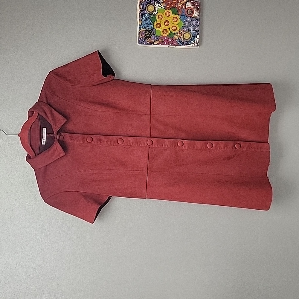 Zara reddish Faux Suede Mini Dress (S)